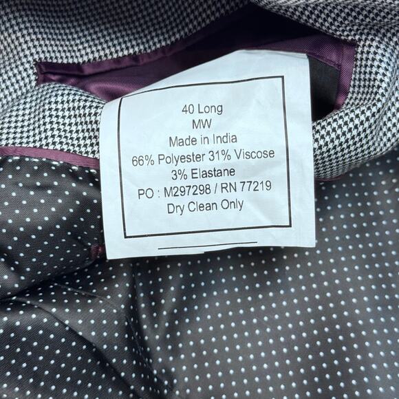 Egara Men’s Skinny Fit Dinner Blazer Size 42 Long - Picture 5 of 6